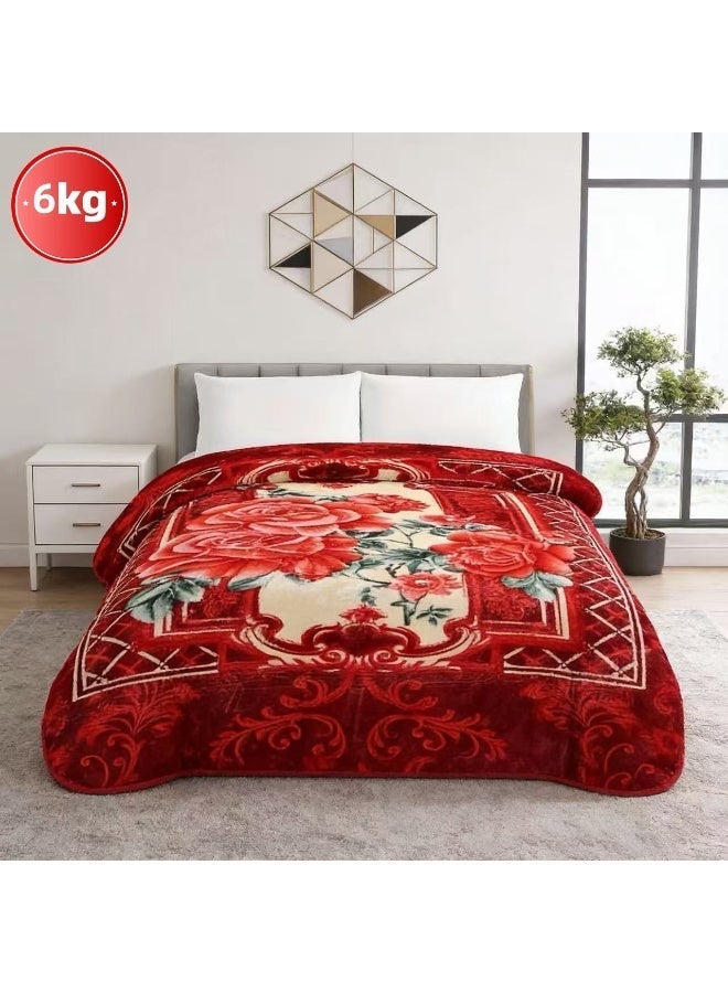 Bleco Red Extra Large and Thick Blanket,Comfortable and Warm Winter Blanket, Size 220X240CM, Suitable for Dormitories, Offices, Sofas, Living Rooms and Bedrooms. - Image 1